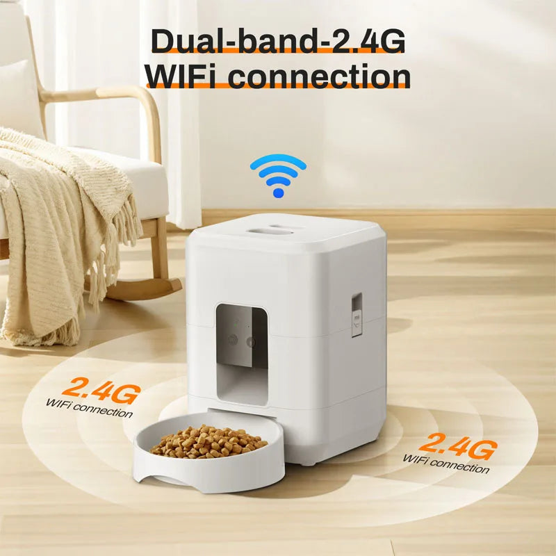 2025 New 2L Pet Feeder Intelligent Automatic Pet Feeder Wifi Application Smart Dry Food Pet Cat Bowl Dog Bowl Home Pet Supplies
