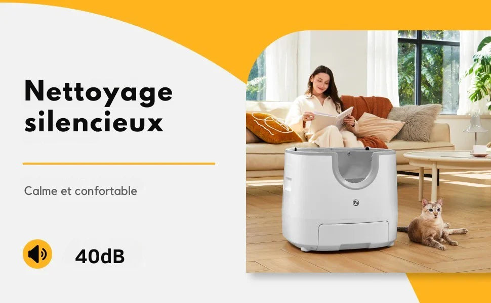 Bac à litière intelligent pour chat – 11L autonettoyant