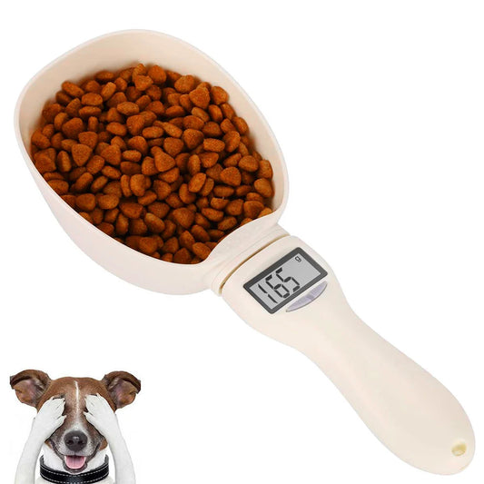 Cuillère de mesure d'aliments pour animaux de compagnie Balance alimentaire électronique chien et chat Bol d'alimentation détachable Outil de mesure amovible Affichage numérique Cuillère de pondération