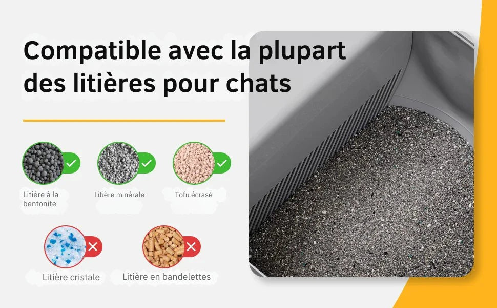 Bac à litière intelligent pour chat – 11L autonettoyant