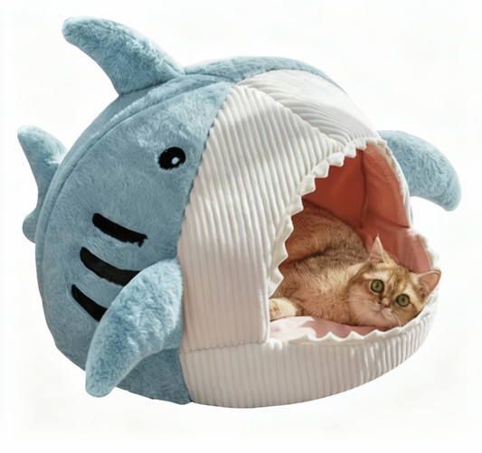 Lit Chaud pour Chats – Cartoon Shark Bed