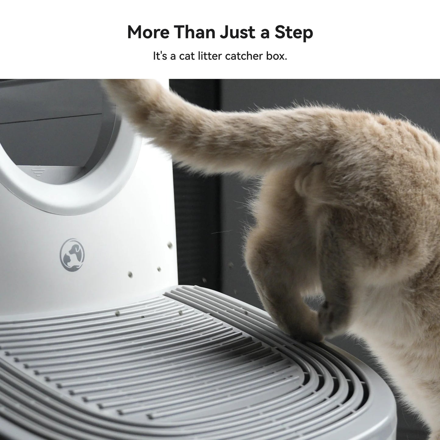 3-In-1 Cat Stepper for Self-Cleaning Litter Box, Trapping Litter & Storage Tray with Non-Slip Ramp for