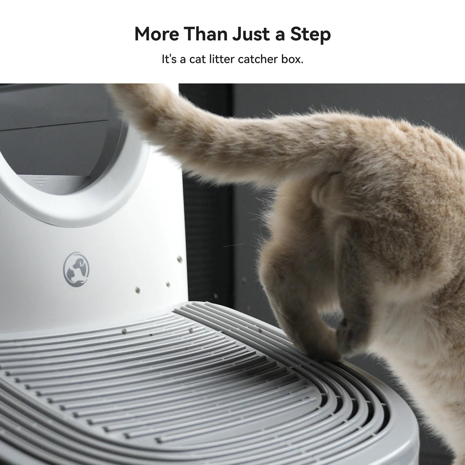 3-In-1 Cat Stepper for Self-Cleaning Litter Box, Trapping Litter & Storage Tray with Non-Slip Ramp for
