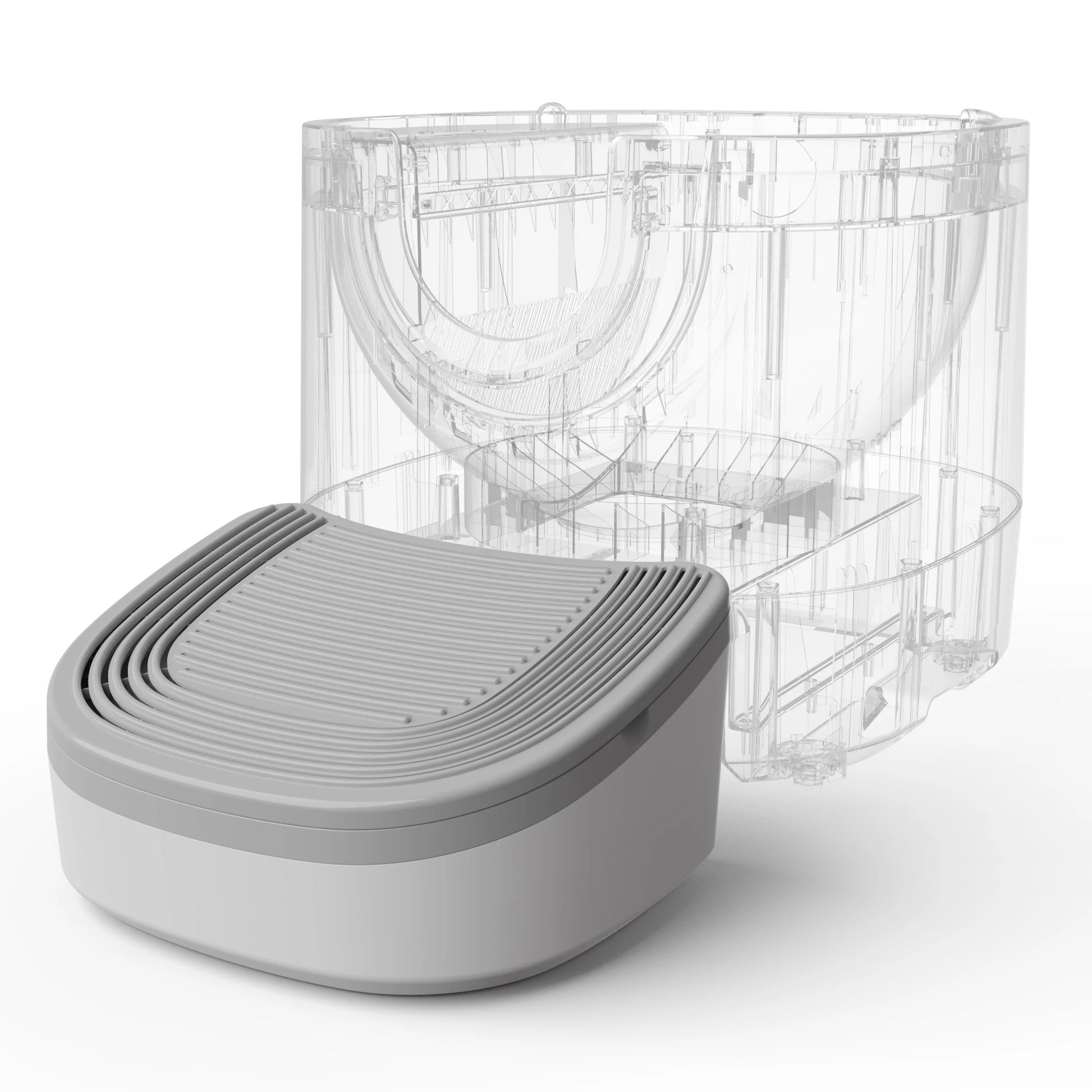 3-In-1 Cat Stepper for Self-Cleaning Litter Box, Trapping Litter & Storage Tray with Non-Slip Ramp for