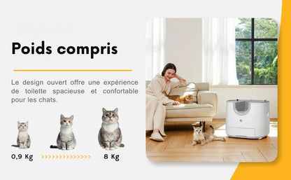 Bac à litière intelligent pour chat – 11L autonettoyant