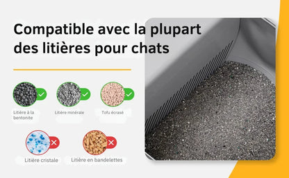 Bac à litière intelligent pour chat – 11L autonettoyant