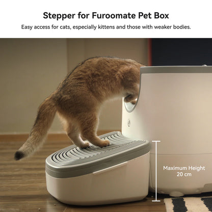 3-In-1 Cat Stepper for Self-Cleaning Litter Box, Trapping Litter & Storage Tray with Non-Slip Ramp for